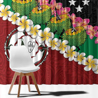 Frangipani Festival Rabaul East New Britain Window Curtain Dukduk Dance With Plumeria LT14 - Polynesian Pride