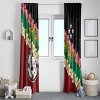 Frangipani Festival Rabaul East New Britain Window Curtain Dukduk Dance With Plumeria LT14 - Polynesian Pride
