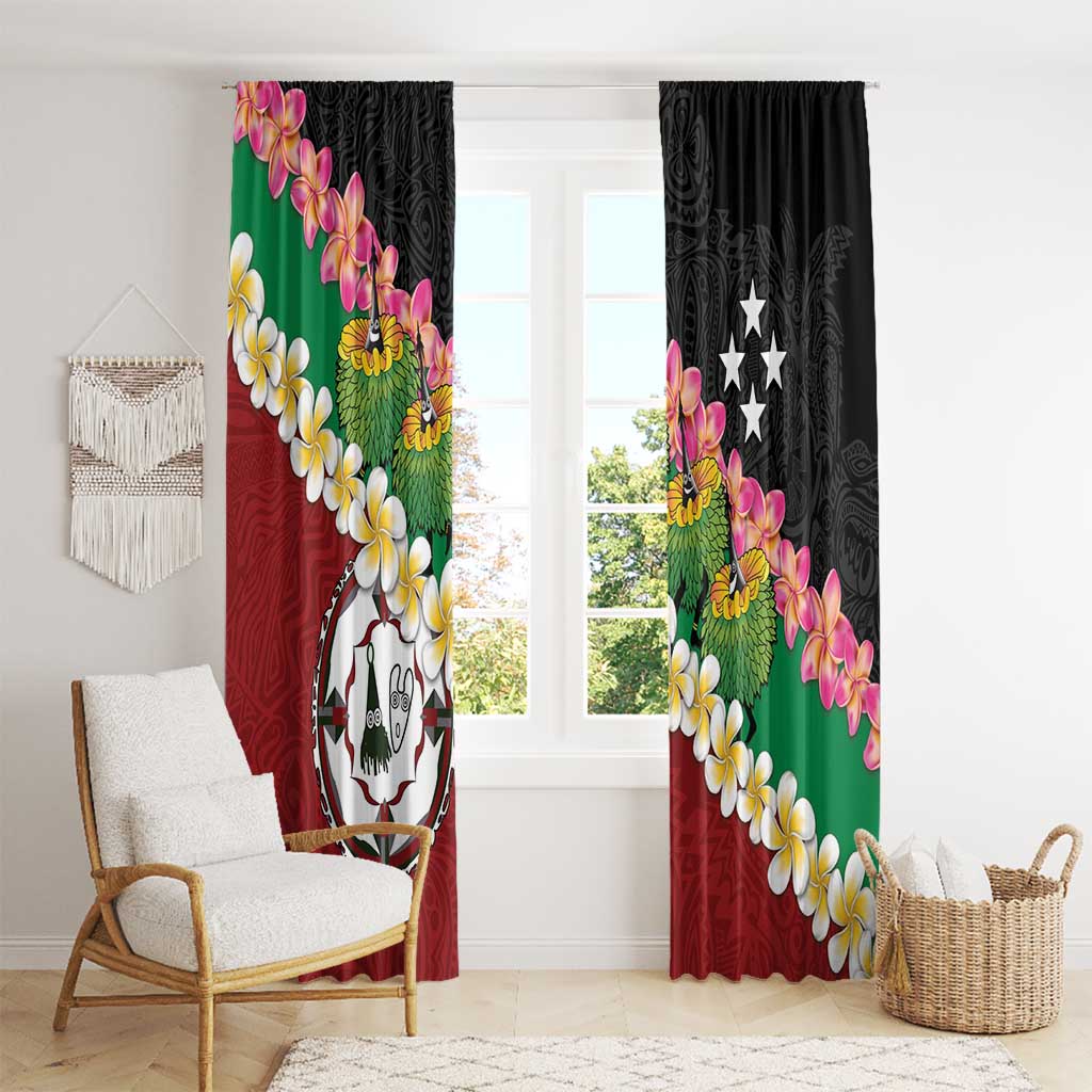 Frangipani Festival Rabaul East New Britain Window Curtain Dukduk Dance With Plumeria LT14 - Polynesian Pride