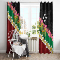 Frangipani Festival Rabaul East New Britain Window Curtain Dukduk Dance With Plumeria LT14 - Polynesian Pride