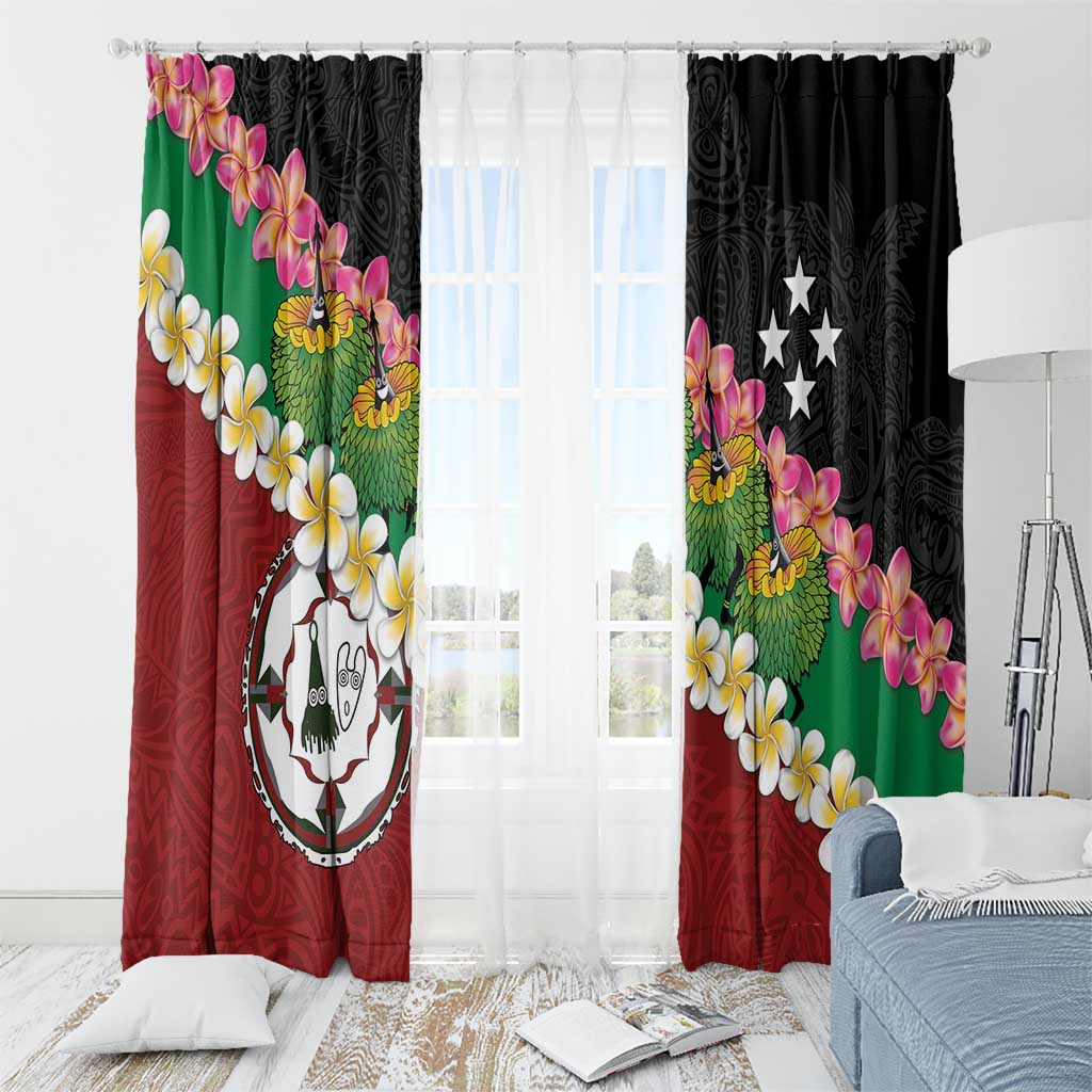 Frangipani Festival Rabaul East New Britain Window Curtain Dukduk Dance With Plumeria LT14 - Polynesian Pride
