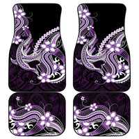 Purple Black Aloha Hawaii Car Mats Polynesian Shark Tattoo Plumeria