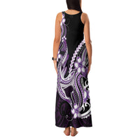Purple Black Aloha Hawaii Family Matching Tank Maxi Dress and Hawaiian Shirt Polynesian Shark Tattoo Plumeria LT14 - Polynesian Pride