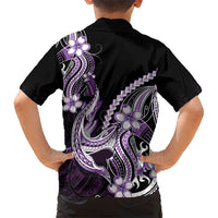 Purple Black Aloha Hawaii Hawaiian Shirt Polynesian Shark Tattoo Plumeria