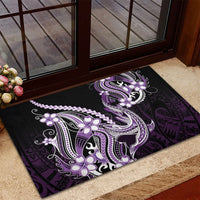 Purple Black Aloha Hawaii Rubber Doormat Polynesian Shark Tattoo Plumeria LT14 - Polynesian Pride