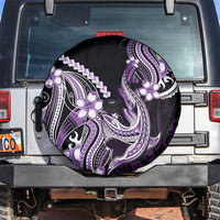 Purple Black Aloha Hawaii Spare Tire Cover Polynesian Shark Tattoo Plumeria LT14 Purple - Polynesian Pride