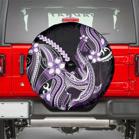 Purple Black Aloha Hawaii Spare Tire Cover Polynesian Shark Tattoo Plumeria LT14 - Polynesian Pride