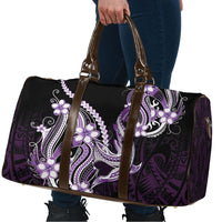 Purple Black Aloha Hawaii Travel Bag Polynesian Shark Tattoo Plumeria