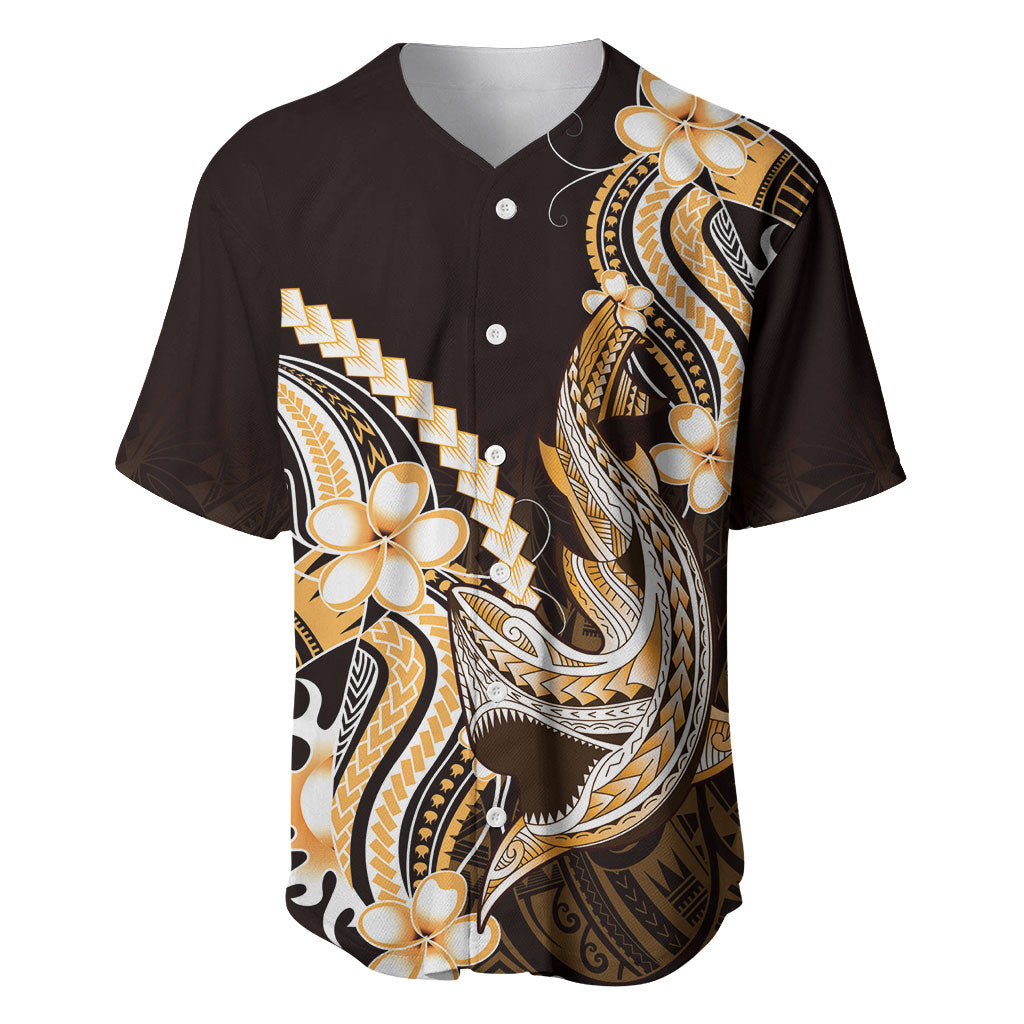 Orange Black Aloha Hawaii Baseball Jersey Polynesian Shark Tattoo Plumeria LT14 Orange - Polynesian Pride