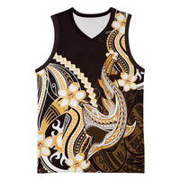 Orange Black Aloha Hawaii Basketball Jersey Polynesian Shark Tattoo Plumeria