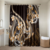 Orange Black Aloha Hawaii Bathroom Set Polynesian Shark Tattoo Plumeria LT14 Shower Curtain Only Orange - Polynesian Pride