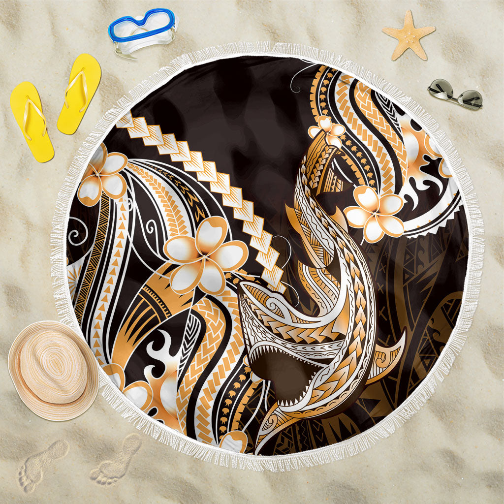 Orange Black Aloha Hawaii Beach Blanket Polynesian Shark Tattoo Plumeria