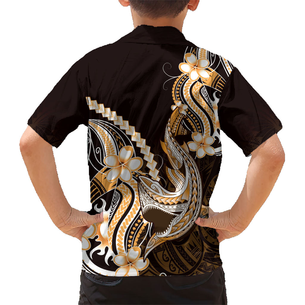 Orange Black Aloha Hawaii Hawaiian Shirt Polynesian Shark Tattoo Plumeria