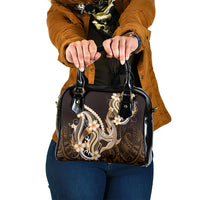 Orange Black Aloha Hawaii Shoulder Handbag Polynesian Shark Tattoo Plumeria LT14 One Size Orange - Polynesian Pride