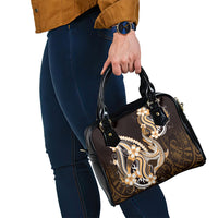 Orange Black Aloha Hawaii Shoulder Handbag Polynesian Shark Tattoo Plumeria LT14 - Polynesian Pride