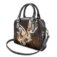 Orange Black Aloha Hawaii Shoulder Handbag Polynesian Shark Tattoo Plumeria LT14 - Polynesian Pride
