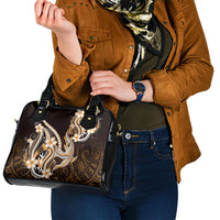 Orange Black Aloha Hawaii Shoulder Handbag Polynesian Shark Tattoo Plumeria LT14 - Polynesian Pride