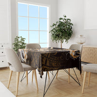 Orange Black Aloha Hawaii Tablecloth Polynesian Shark Tattoo Plumeria