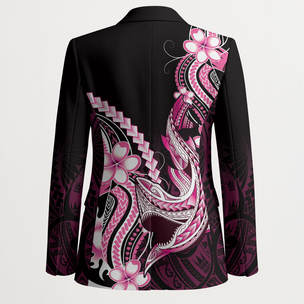 Pink Black Aloha Hawaii Blazer Polynesian Shark Tattoo Plumeria