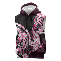 Pink Black Aloha Hawaii Sleeveless Zip Hoodie Polynesian Shark Tattoo Plumeria LT14 Pink - Polynesian Pride