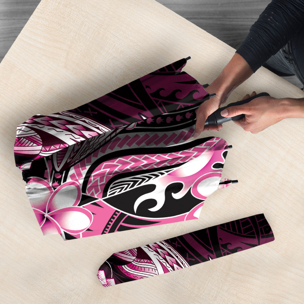 Pink Black Aloha Hawaii Umbrella Polynesian Shark Tattoo Plumeria LT14 - Polynesian Pride