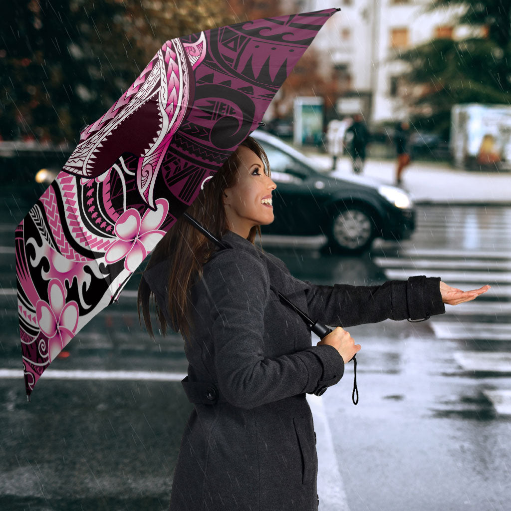 Pink Black Aloha Hawaii Umbrella Polynesian Shark Tattoo Plumeria LT14 - Polynesian Pride