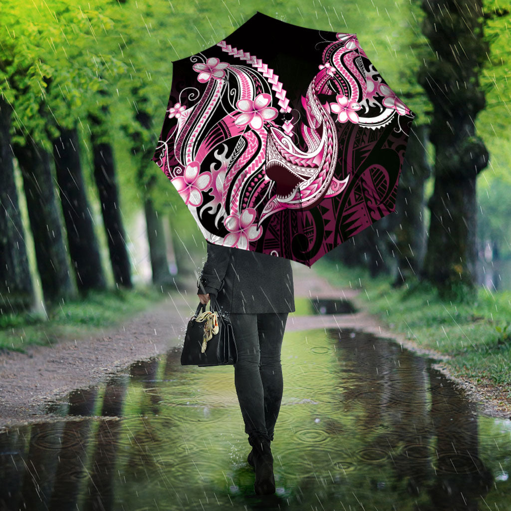 Pink Black Aloha Hawaii Umbrella Polynesian Shark Tattoo Plumeria LT14 - Polynesian Pride