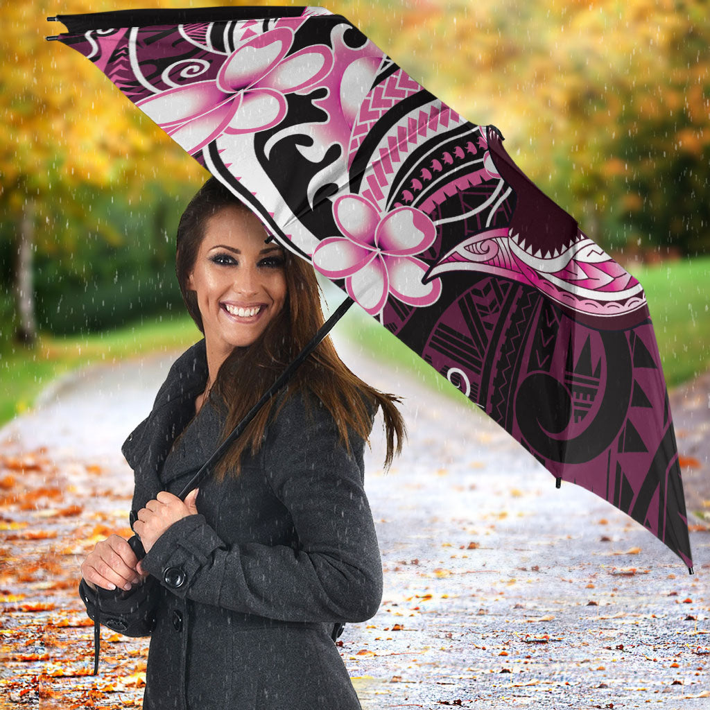 Pink Black Aloha Hawaii Umbrella Polynesian Shark Tattoo Plumeria LT14 - Polynesian Pride