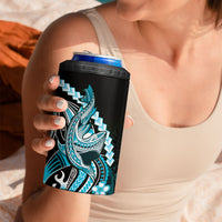 Blue Black Aloha Hawaii 4 in 1 Can Cooler Tumbler Polynesian Shark Tattoo Plumeria LT14 - Polynesian Pride