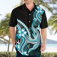 Blue Black Aloha Hawaii Hawaiian Shirt Polynesian Shark Tattoo Plumeria
