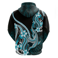 Blue Black Aloha Hawaii Hoodie Polynesian Shark Tattoo Plumeria LT14 - Polynesian Pride
