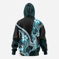 Blue Black Aloha Hawaii Hoodie Polynesian Shark Tattoo Plumeria LT14 - Polynesian Pride