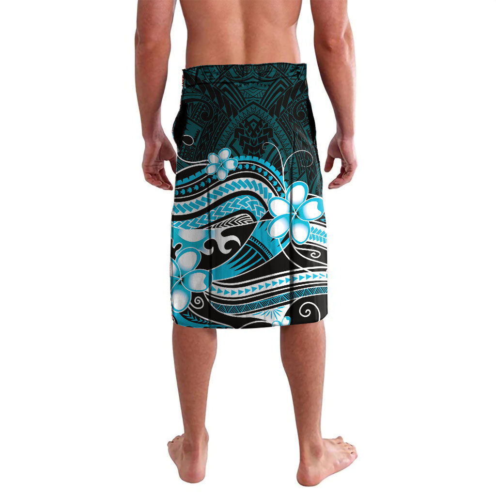 Blue Black Aloha Hawaii Lavalava Polynesian Shark Tattoo Plumeria