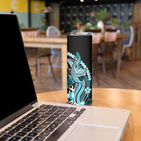 Blue Black Aloha Hawaii Skinny Tumbler Polynesian Shark Tattoo Plumeria LT14 - Polynesian Pride