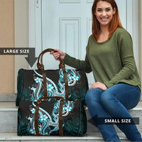 Blue Black Aloha Hawaii Travel Bag Polynesian Shark Tattoo Plumeria LT14 - Polynesian Pride