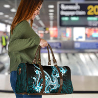 Blue Black Aloha Hawaii Travel Bag Polynesian Shark Tattoo Plumeria LT14 - Polynesian Pride