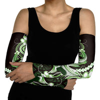 Green Black Aloha Hawaii Arm Sleeves Polynesian Shark Tattoo Plumeria