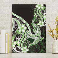 Green Black Aloha Hawaii Canvas Wall Art Polynesian Shark Tattoo Plumeria LT14 Without Frame Green - Polynesian Pride