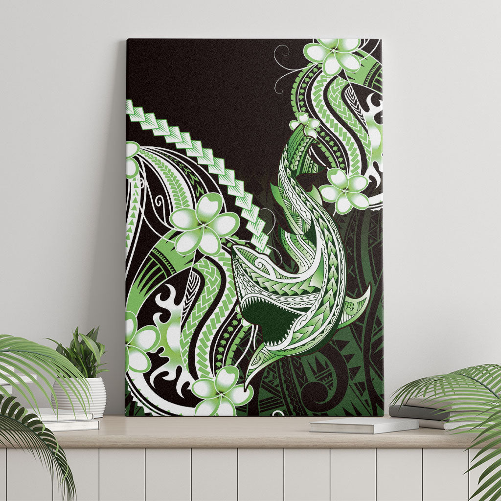 Green Black Aloha Hawaii Canvas Wall Art Polynesian Shark Tattoo Plumeria LT14 - Polynesian Pride