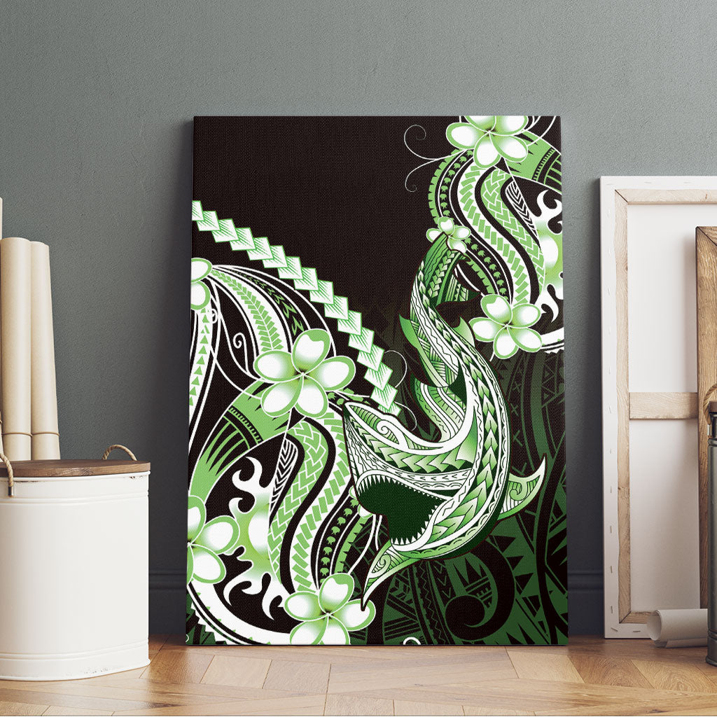 Green Black Aloha Hawaii Canvas Wall Art Polynesian Shark Tattoo Plumeria LT14 - Polynesian Pride