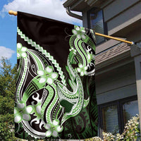 Green Black Aloha Hawaii Garden Flag Polynesian Shark Tattoo Plumeria