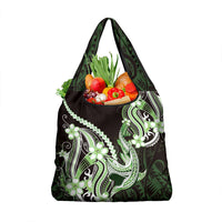 Green Black Aloha Hawaii Grocery Bag Polynesian Shark Tattoo Plumeria LT14 1-pack One Size Green - Polynesian Pride