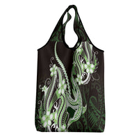 Green Black Aloha Hawaii Grocery Bag Polynesian Shark Tattoo Plumeria LT14 - Polynesian Pride