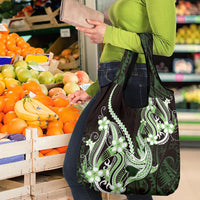 Green Black Aloha Hawaii Grocery Bag Polynesian Shark Tattoo Plumeria LT14 - Polynesian Pride