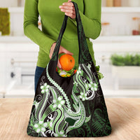 Green Black Aloha Hawaii Grocery Bag Polynesian Shark Tattoo Plumeria LT14 - Polynesian Pride