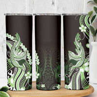 Green Black Aloha Hawaii Skinny Tumbler Polynesian Shark Tattoo Plumeria LT14 - Polynesian Pride