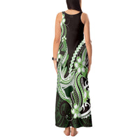 Green Black Aloha Hawaii Tank Maxi Dress Polynesian Shark Tattoo Plumeria