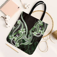 Green Black Aloha Hawaii Tote Bag Polynesian Shark Tattoo Plumeria LT14 Black Strap One Size Green - Polynesian Pride