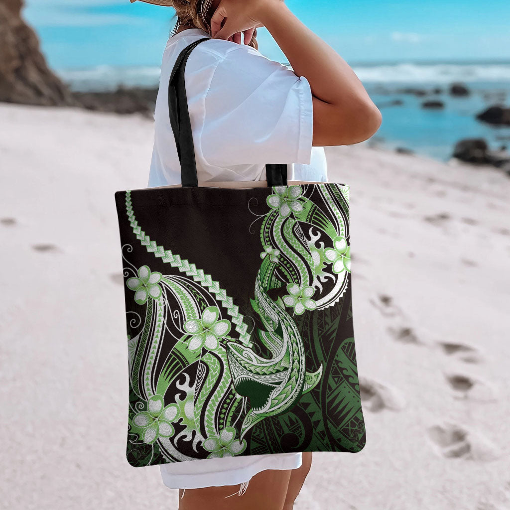 Green Black Aloha Hawaii Tote Bag Polynesian Shark Tattoo Plumeria LT14 - Polynesian Pride