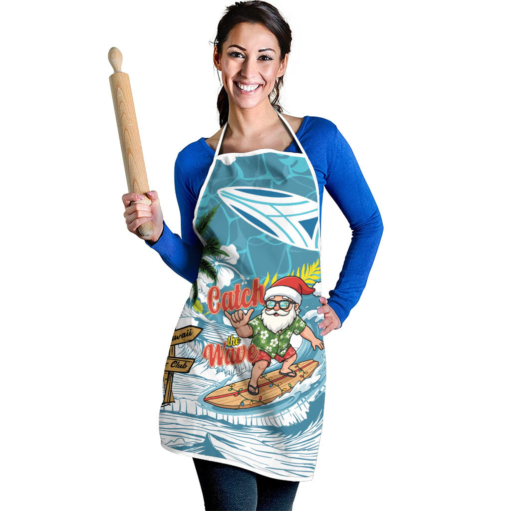 Hawaii Summer Christmas Apron Surfing Santa Shaka Catch The Wave